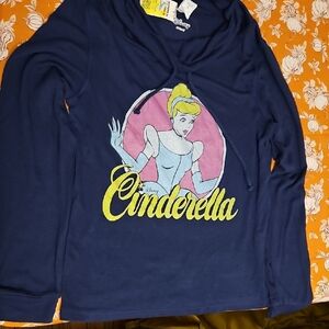 NWT Disney Cinderella Navy Blue Long Sleeve Shirt